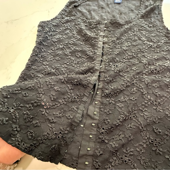 Venezia Jeans Size 14/16 Black Lace Sleeveless Corset Tank Top - Goth Plus Size - Picture 3 of 7